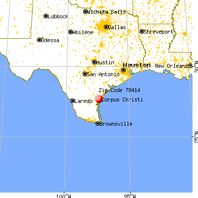 Corpus Christi, TX (78414) map from a distance