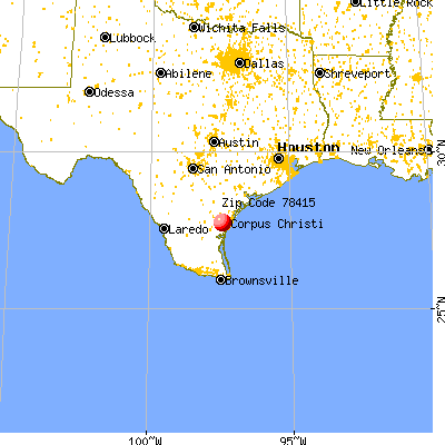 Corpus Christi, TX (78415) map from a distance