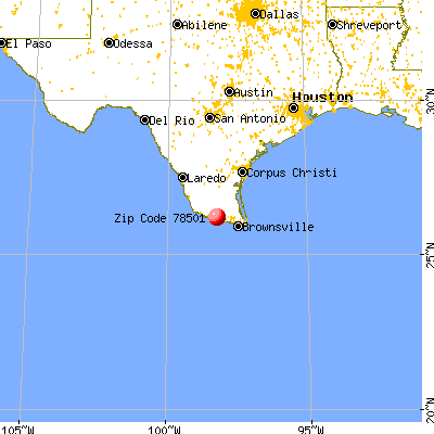 McAllen, TX (78501) map from a distance