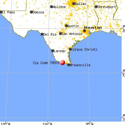 McAllen, TX (78503) map from a distance