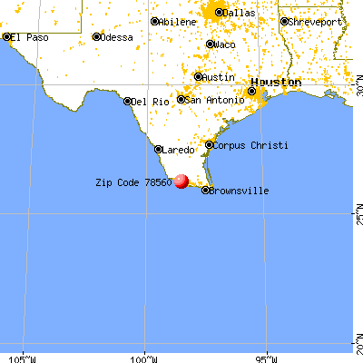 La Joya, TX (78560) map from a distance