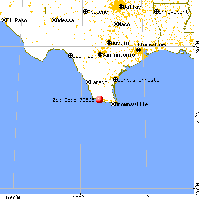 Los Ebanos, TX (78565) map from a distance