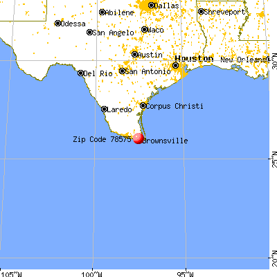 Brownsville, TX (78575) map from a distance