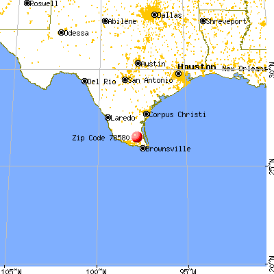 Raymondville, TX (78580) map from a distance