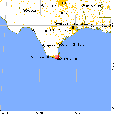 San Benito, TX (78586) map from a distance