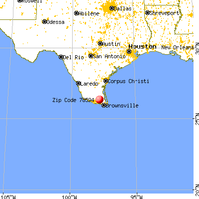 Sebastian, TX (78594) map from a distance