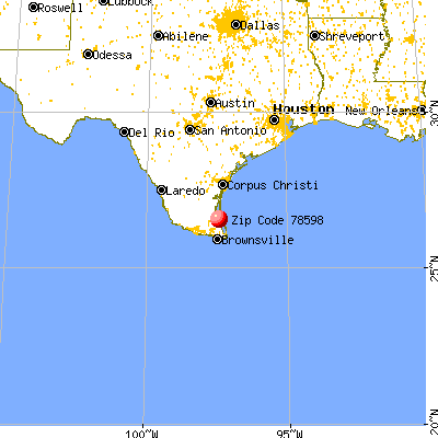 Port Mansfield, TX (78598) map from a distance