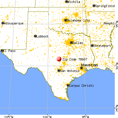 Buchanan Dam, TX (78607) map from a distance