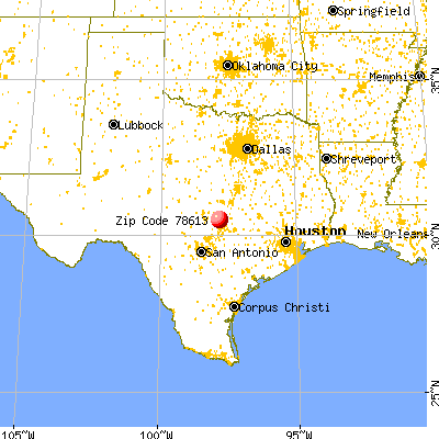 Cedar Park, TX (78613) map from a distance