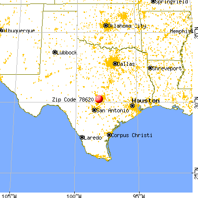 Dripping Springs, TX (78620) map from a distance
