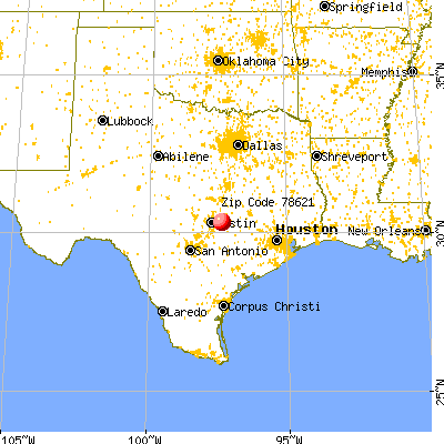 Elgin, TX (78621) map from a distance