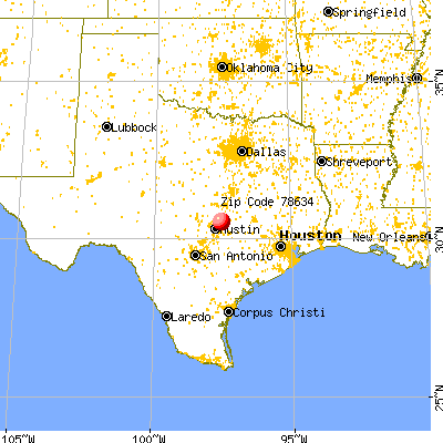 Hutto, TX (78634) map from a distance