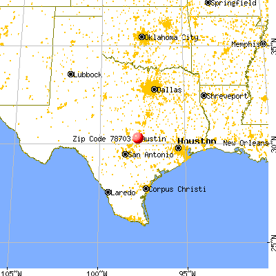 Austin, TX (78703) map from a distance