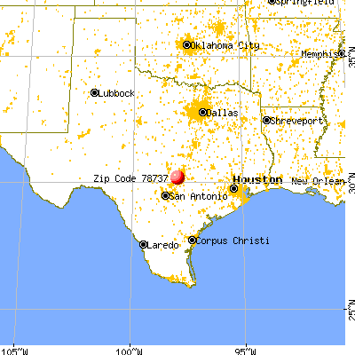 Bear Creek, TX (78737) map from a distance