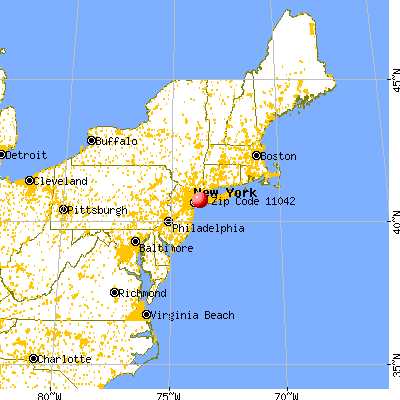 Lake Success, NY (11042) map from a distance