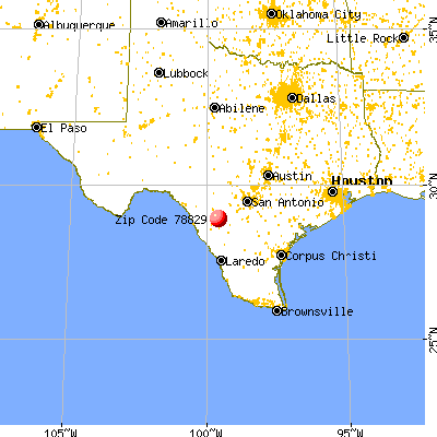 Batesville, TX (78829) map from a distance