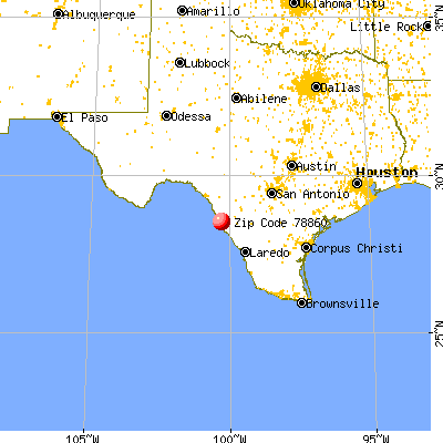 El Indio, TX (78860) map from a distance