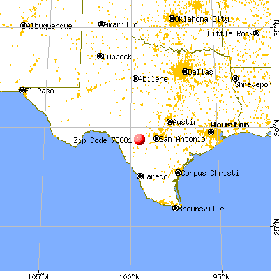 Sabinal, TX (78881) map from a distance