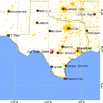 Utopia, TX (78884) map from a distance