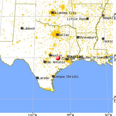 Fayetteville, TX (78940) map from a distance