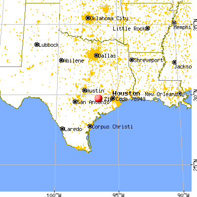 Glidden, TX (78943) map from a distance