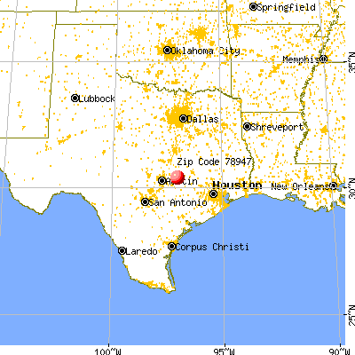 Lexington, TX (78947) map from a distance