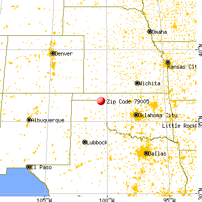 Booker, TX (79005) map from a distance