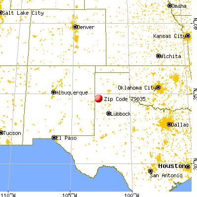 Friona, TX (79035) map from a distance