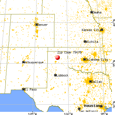 Sanford, TX (79078) map from a distance