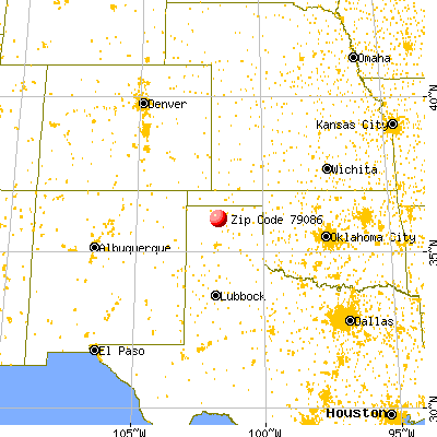 Sunray, TX (79086) map from a distance