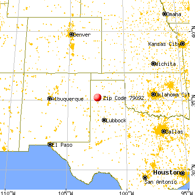 Vega, TX (79092) map from a distance