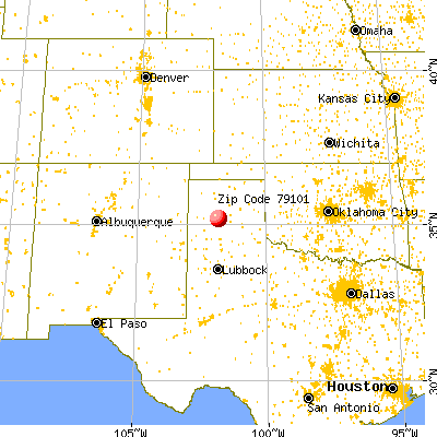 Amarillo, TX (79101) map from a distance