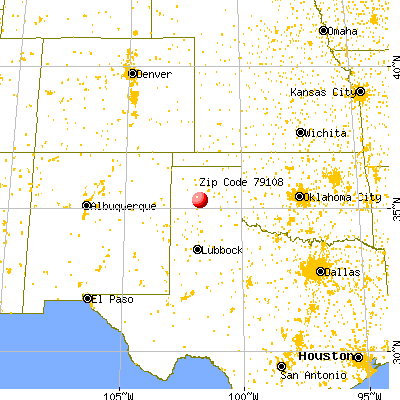 Amarillo, TX (79108) map from a distance