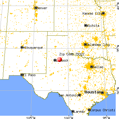 Crosbyton, TX (79322) map from a distance