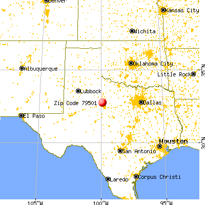 Anson, TX (79501) map from a distance