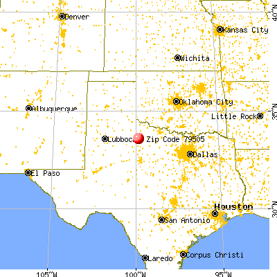 Benjamin, TX (79505) map from a distance