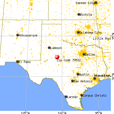 Loraine, TX (79532) map from a distance