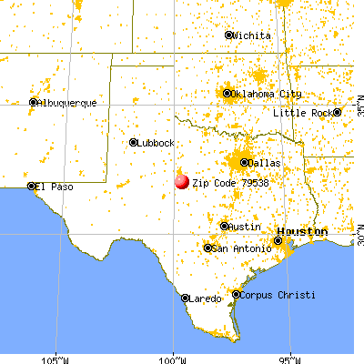 Novice, TX (79538) map from a distance