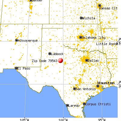 Roby, TX (79543) map from a distance