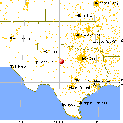 Abilene, TX (79602) map from a distance