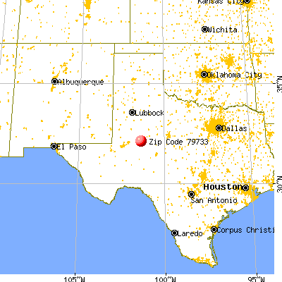 Forsan, TX (79733) map from a distance
