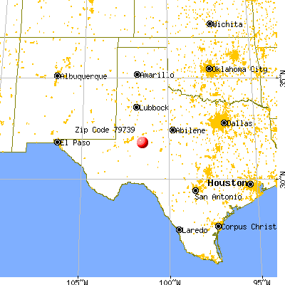 Garden City, TX (79739) map from a distance