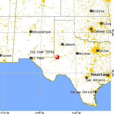 Goldsmith, TX (79741) map from a distance