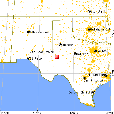 Gardendale, TX (79758) map from a distance