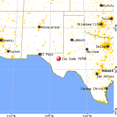 Toyah, TX (79785) map from a distance