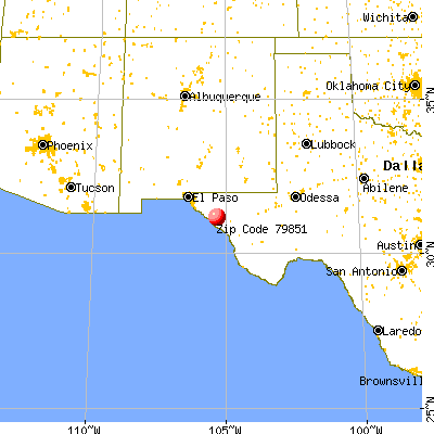 Sierra Blanca, TX (79851) map from a distance