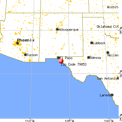 Tornillo, TX (79853) map from a distance