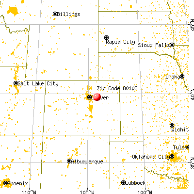 Peoria, CO (80103) map from a distance