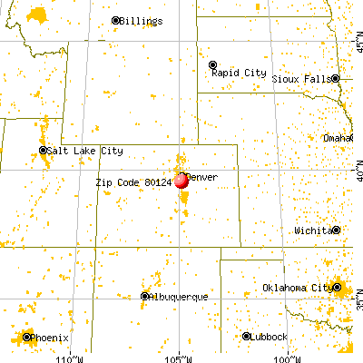 Lone Tree, CO (80124) map from a distance