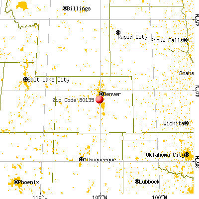 Roxborough Park, CO (80135) map from a distance